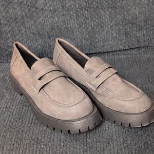 Shein grey faux suede/fabric loafer size 12/43